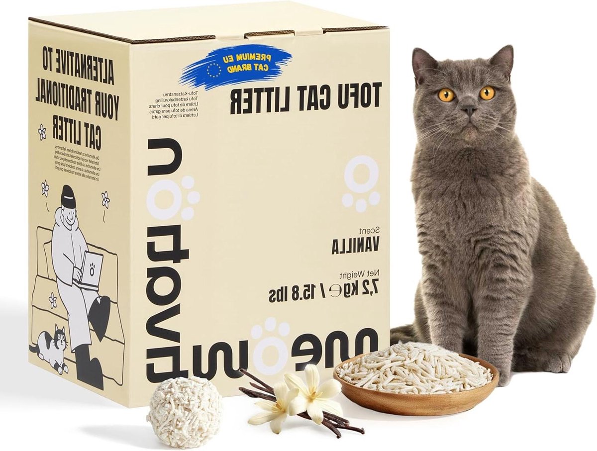 Tofu Kattenbakvulling - Plantaardig Strooisel - Hygiënische Kattenbak - Snel Klontvormend - 72 kg - Niet gespecificeerd