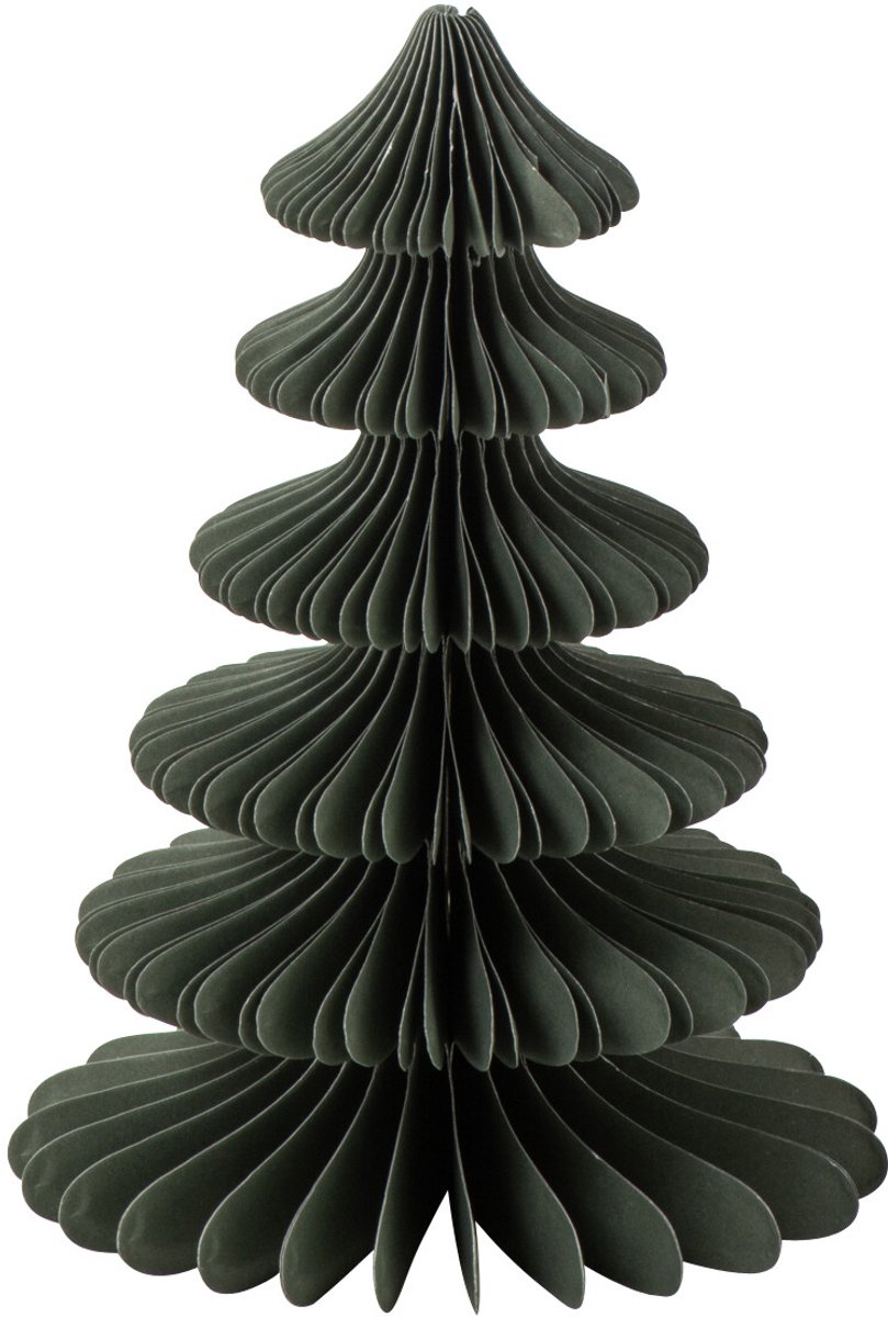J-Line decoratie Boom - papier - grijsgroen - extra small