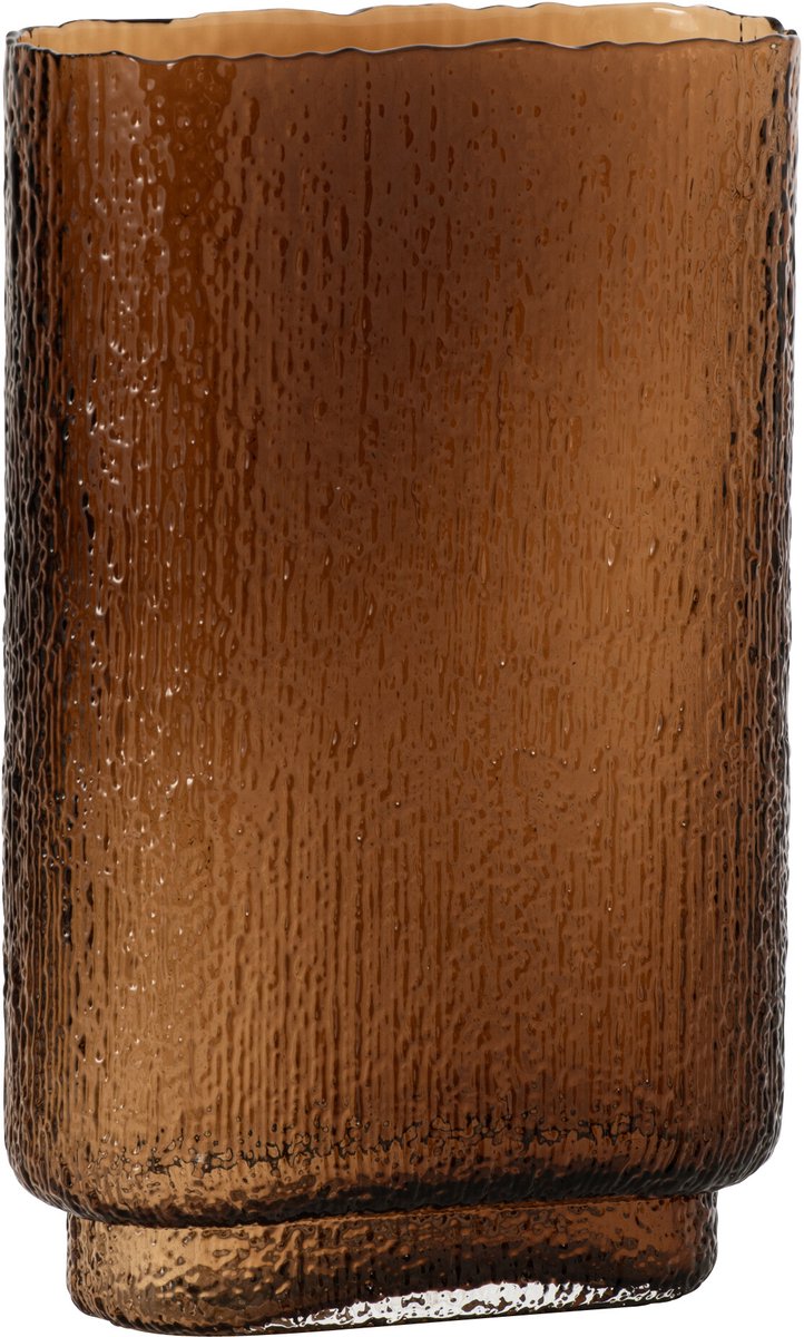 J-Line vaas - glas - bruin - large