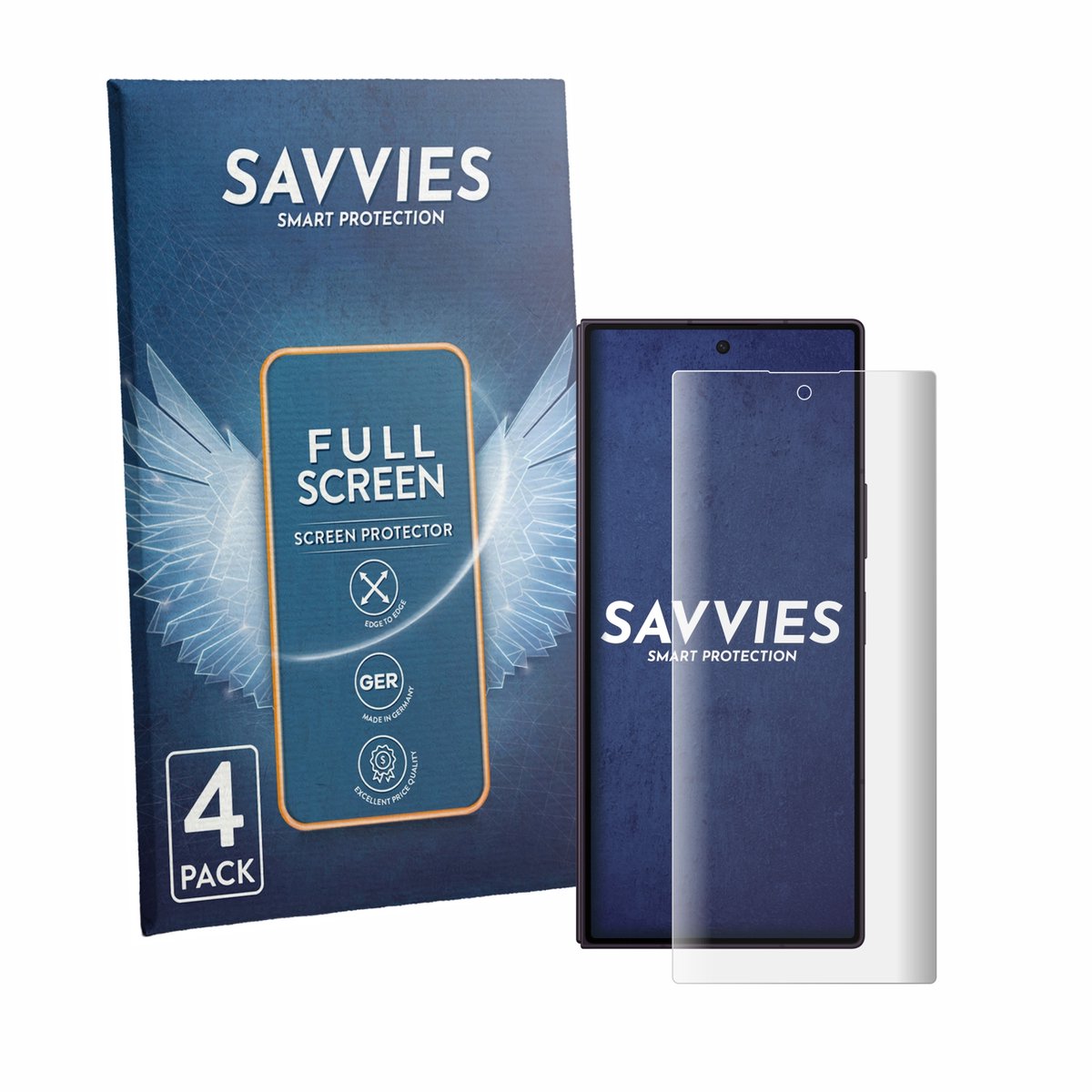 Savvies - Screenprotector voor Samsung Galaxy Z Fold 8 Ultra - Folie Beschermfolie transparant volledig dekking 4 Stuks