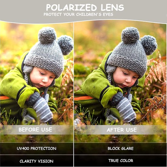 Baby Zonnebril - Kinderzonnebril Flexibel - Oogbescherming Buiten - Gepolariseerde Glazen - 0-24 Maanden - Blauw — afbeelding 3