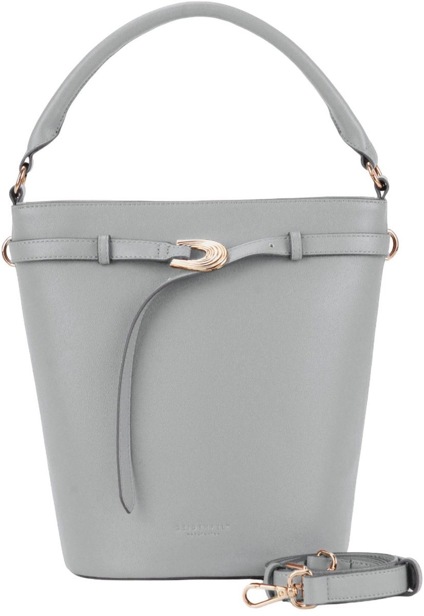 SEIDENFELT MANUFAKTUR schoudertas Joensuu Bucket Bag Light Grey Lichtgrijs