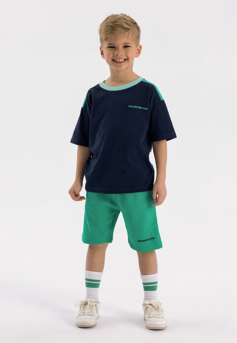 Minoti kleding set jongens t-shirt fleece short - 100% katoen