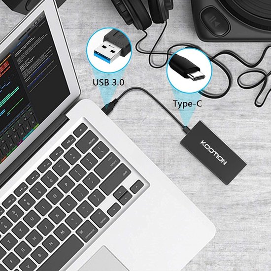 Externe SSD harde schijf 1 TB - Snelle Portable SSD tot 550 MB/s, USB 3.1 Gen2 voor Gaming en Meer van Merkloos — afbeelding 2