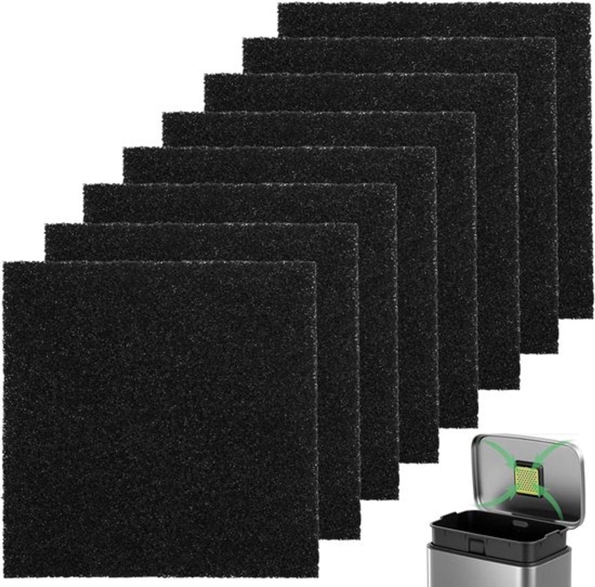 8 stuks geurfilter voor compostemmer keukenafval - actieve koolfilter compostemmer