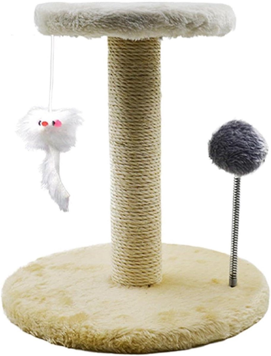 Krabtoren Katten - Krabpaal Speelgoed - Energie Verbruiken - Stabiele Structuur - 26 x 26 x 28 cm - Meerkleurig