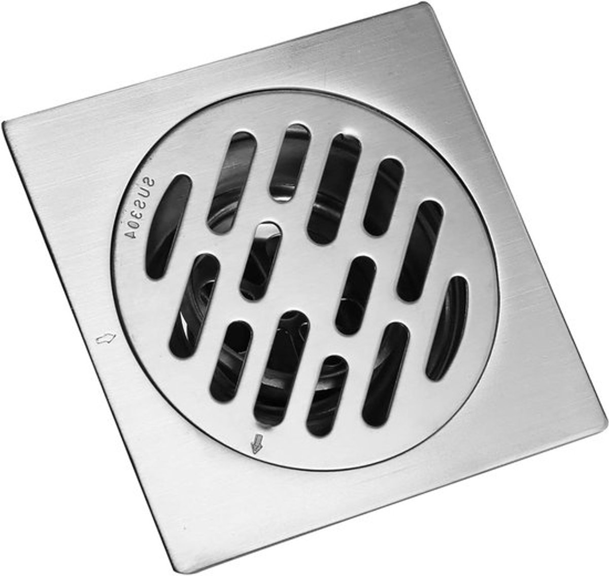 Vierkante Afvoer - Roestvrij Staal - Verwijderbare Afdekking - Doucheafvoer - Badkamer - Hotel - Grijs - Compact formaat - Geschikt voor vloermontage.