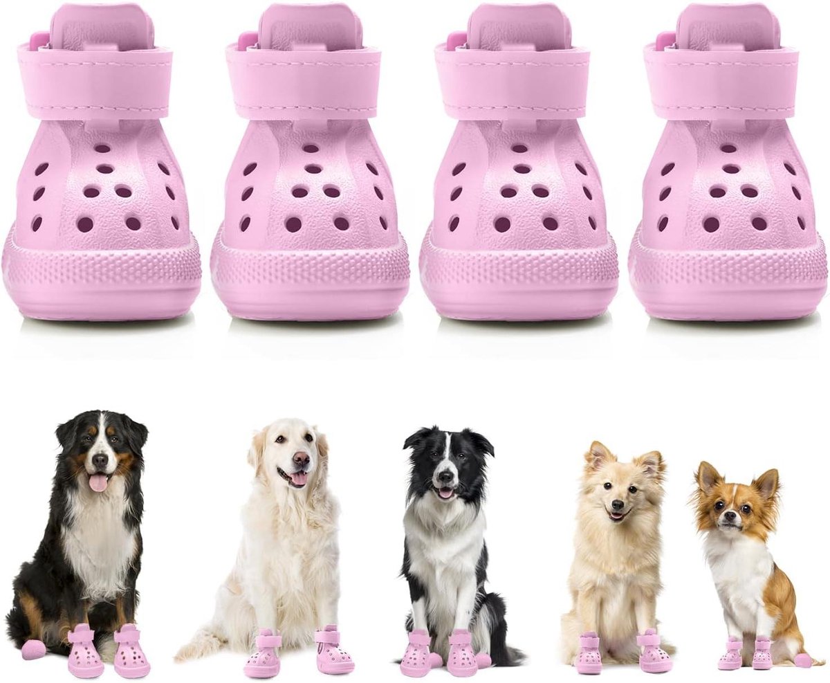 Hondenschoenen - Hondenlaarsjes Zomerschoenen - Poten Beschermen - Ademend Antislip Zonder - Maat 2 - Roze