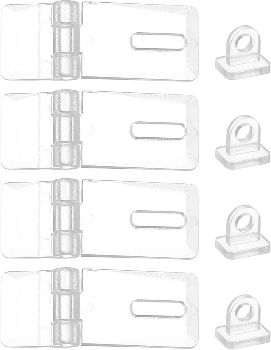 4 stuks 41 x 16 mm acryl clipsluiting, transparante acryl gespen, mini-scharnier-haasp voor juwelendoos, klein doosje
