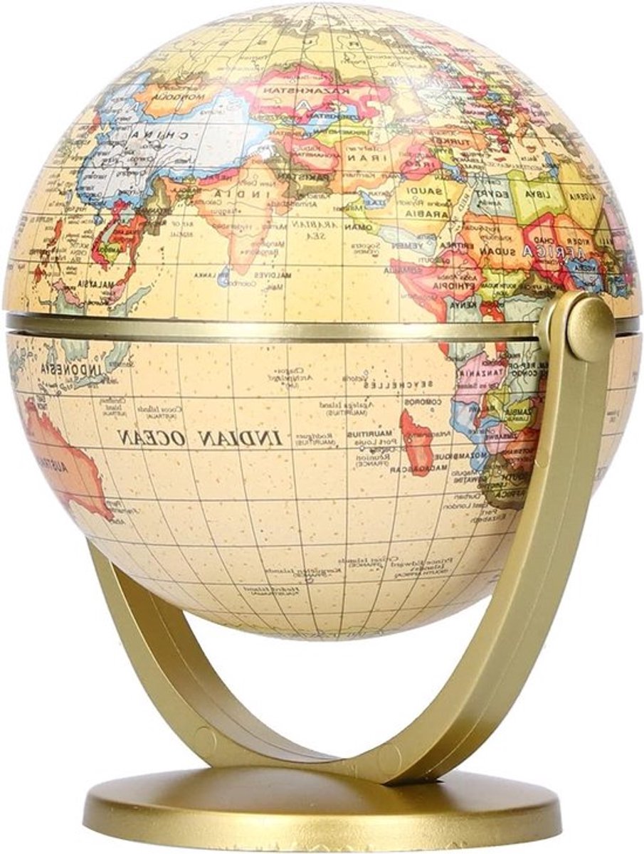 Roterende Wereldbol - Geografie Globe voor Onderwijs en Decoratie - Ideaal voor Kinderen en Volwassenen - Gedetailleerde Cartografie