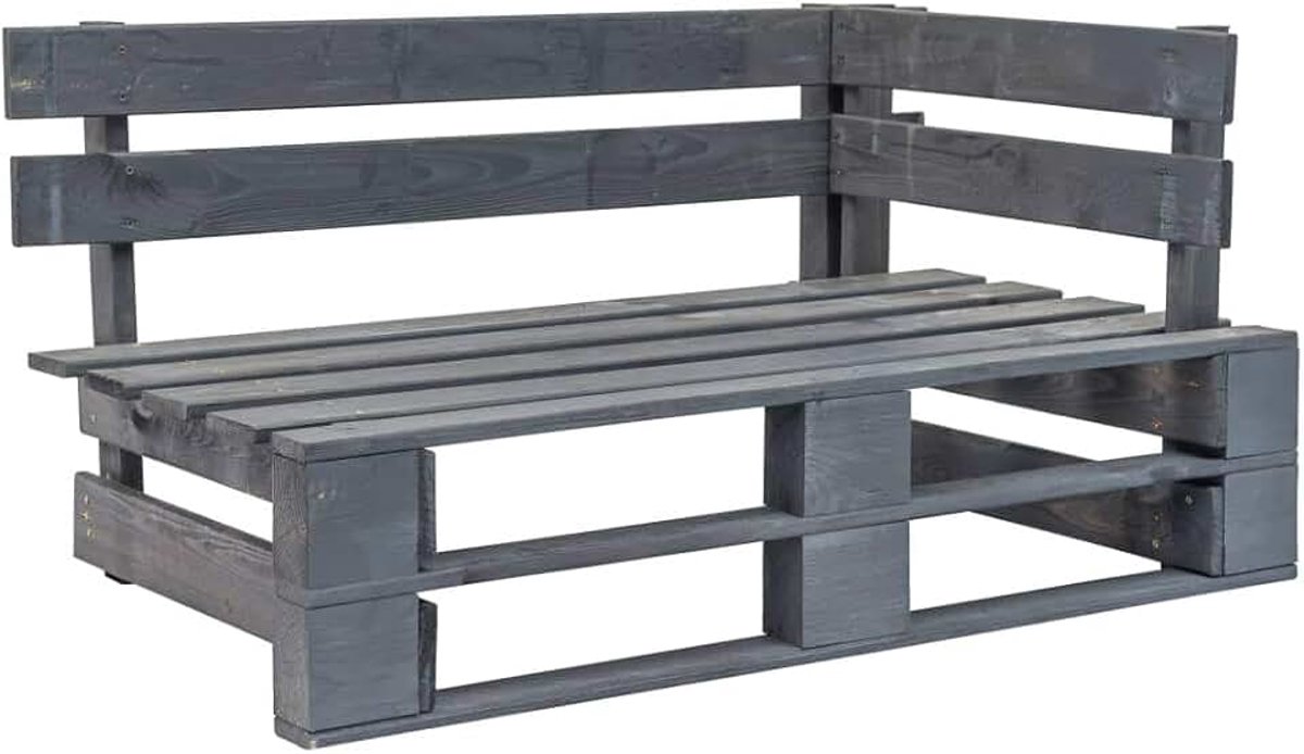 Tuinbank, houten bank, zitbank, palletbank, palletmeubel, parkbank, tuinmeubelen, houten bank voor tuin, balkon en terras, hout, grijs