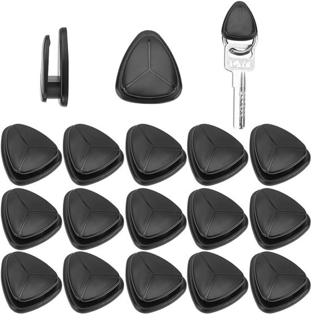 Zelfklevende Haken - Handdoek - Multifunctioneel - Zwarte - Achterbank - Auto - Hangers - Badkamer - Wandhaken - 20 Stuks Zelfklevende Haken - Driehoek - Opknoping