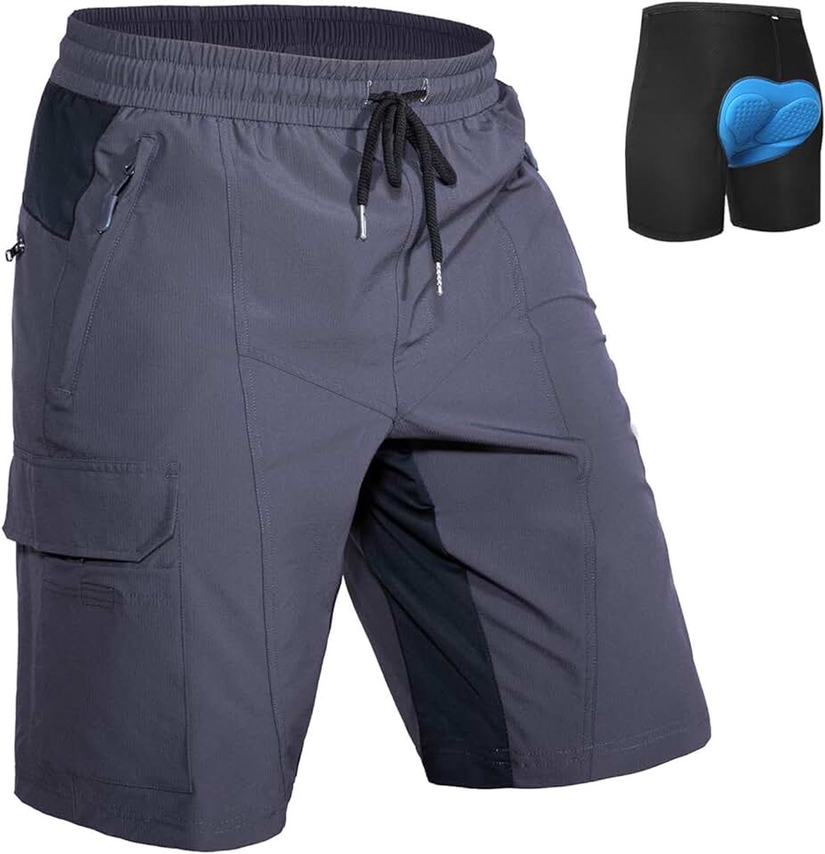 Heren fietsbroek kort met 4D Gevoerd mountain bike kleding sport ademende sneldrogende stretch fit baggy