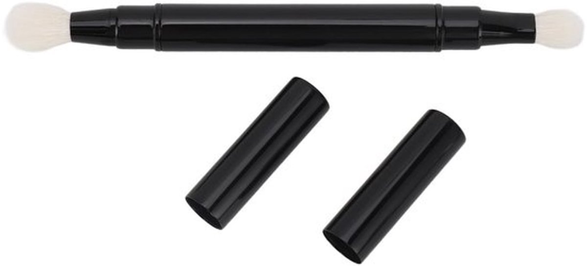 Oogschaduwborstel Dubbelzijdig - Intrekbaar Ontwerp - Draagbare Make-up Kwast - Automatische Afdichting - Zachte Haren - Voor Verschillende Ooglooks - Make-upkwast