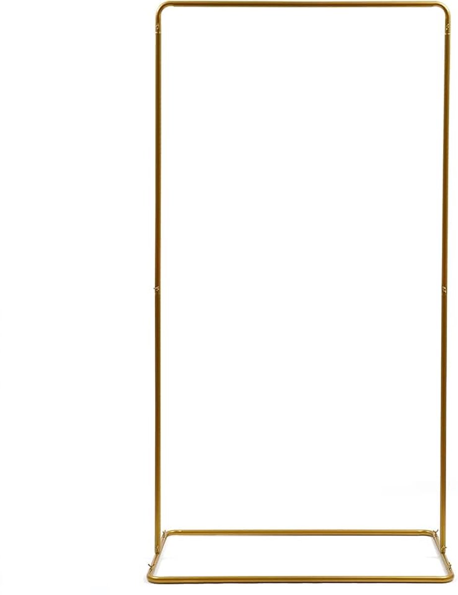Boog vierkant ballonnenboog, metalen frame bloemenrek frame ijzeren party deurstandaard achtergrond bruiloft boog bruiloft boog gouden ballon ring evenement plaats decoratie, goud, 105 x 62 x