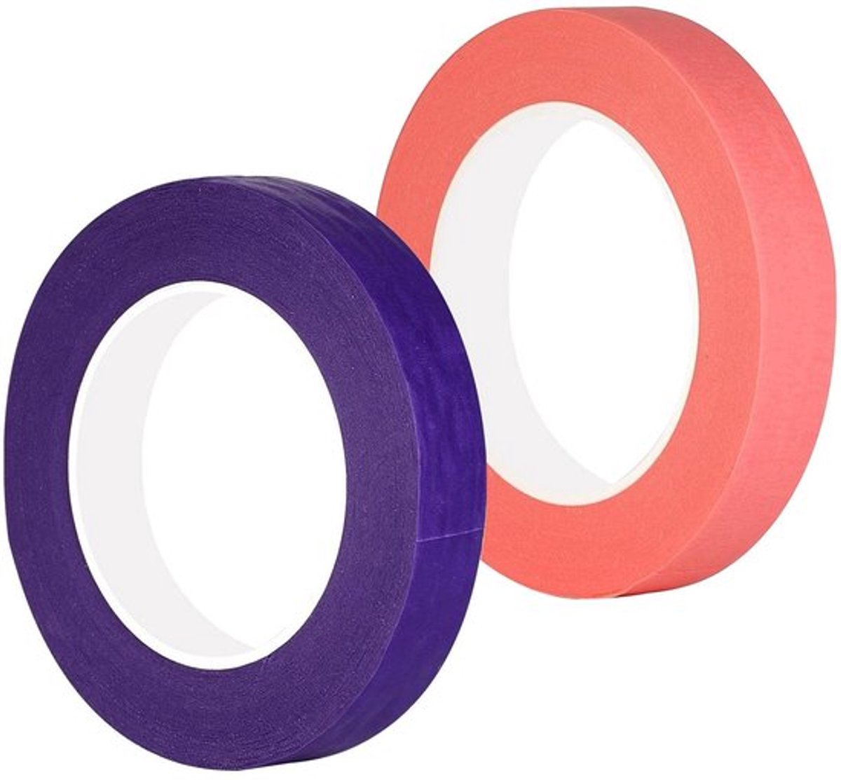 2 rollen breed plakband 10 mm x 50 m - roze en paars voor schilderen, handwerk en knutselen