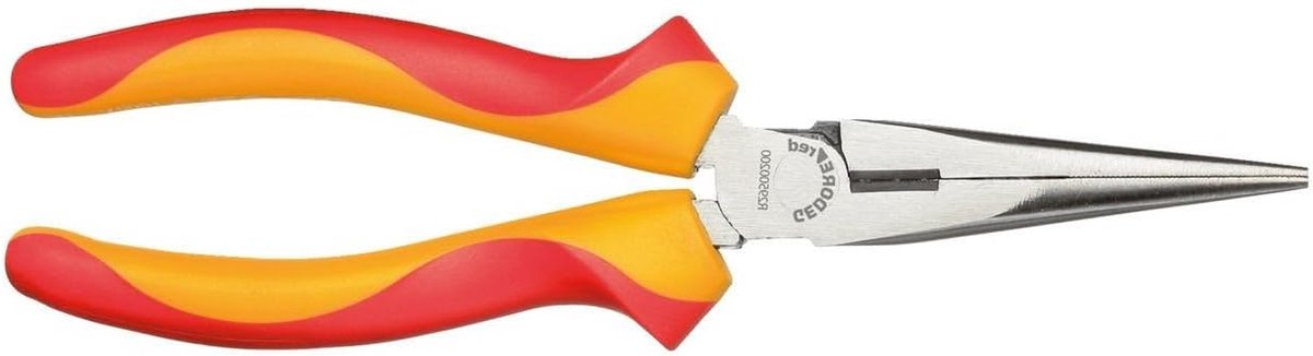 Vlakke Ronde Tang - Combinatietang Recht - Precisiewerk Klussen - Geïsoleerde Handgreep - 200 mm - Rood