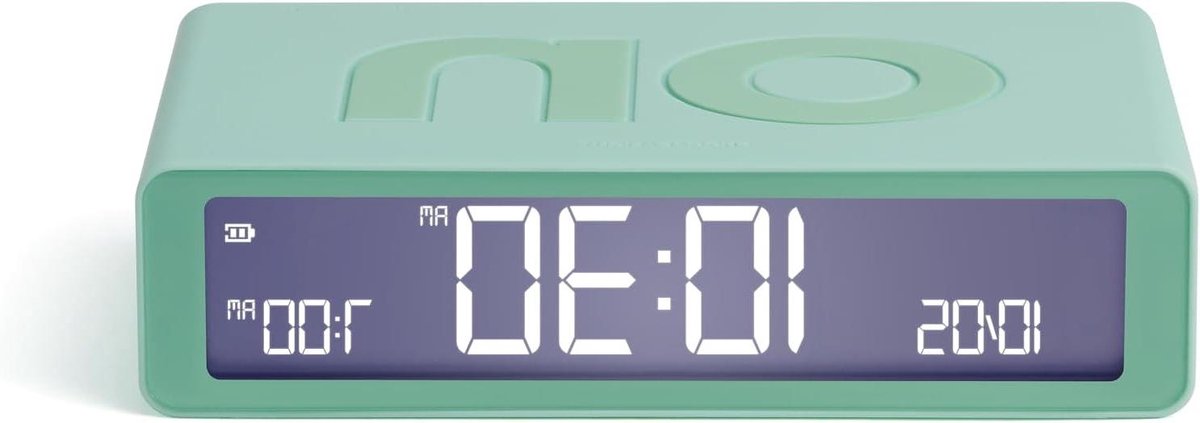 Digitale Wekker - Reiswekker Flip - Wakker Worden - Omkeerbare Bediening - 10.4 x 6.5 cm - Groen