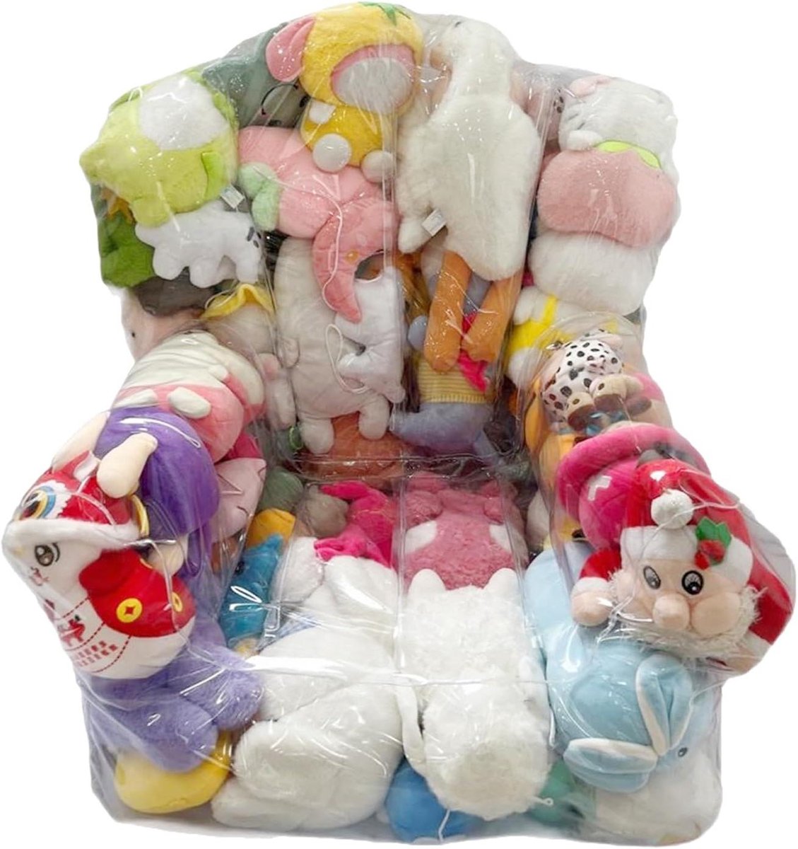 Opbergtas Knuffels - Zitzak Organizer - Speelgoed Opbergen - Creatieve Zitoplossing - Ca. 25 Poppen - Meerkleurig