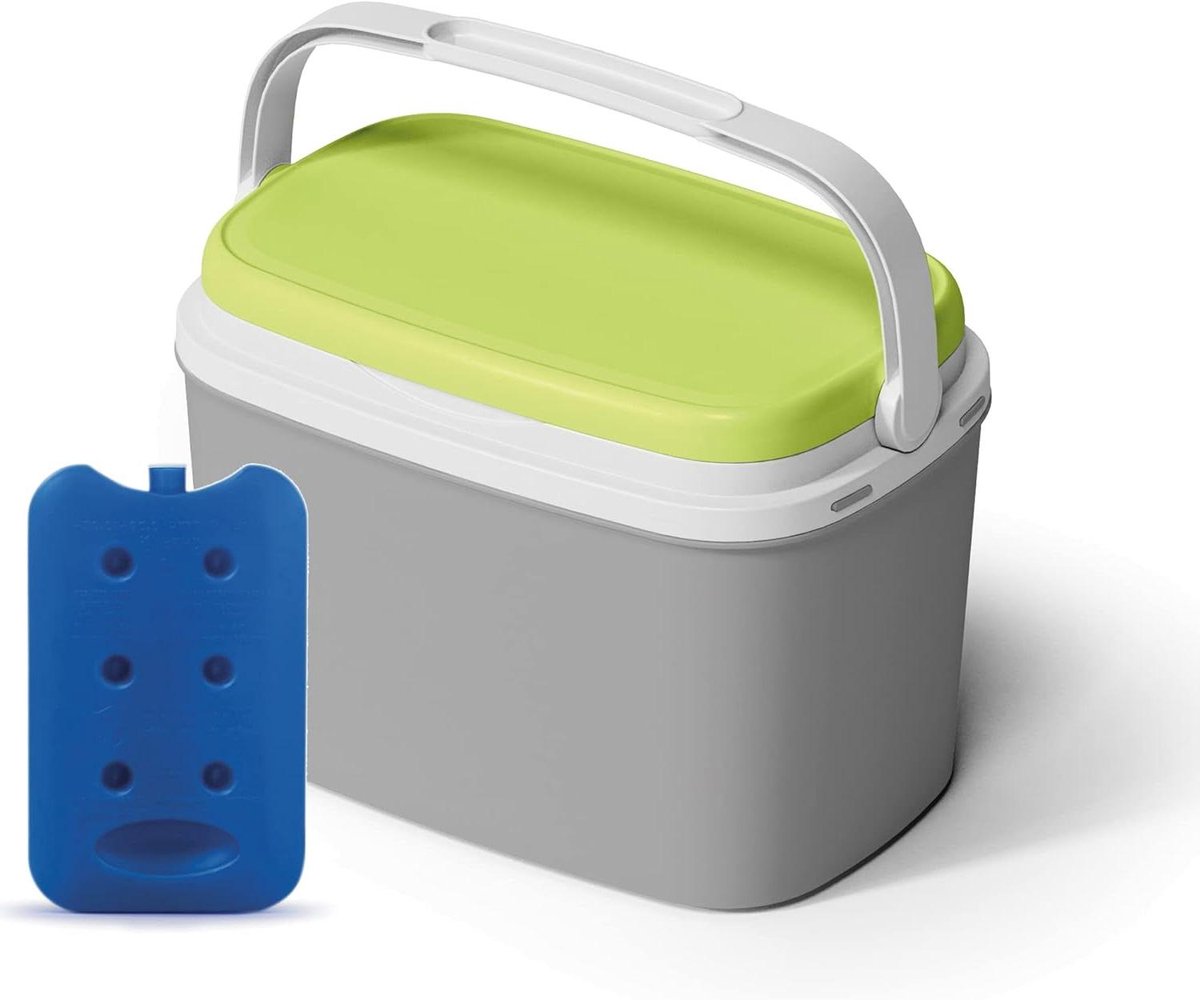 Grote koelbox - Geïsoleerde box - Eten bewaren - Met ijspacks - 6 Liter - Groen