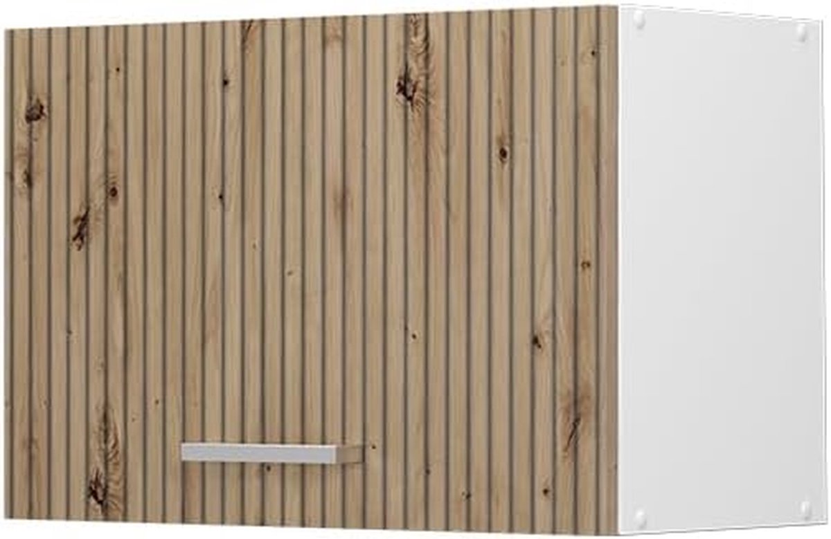Hangkast Keuken - Muurkast Keukengerei - Keuken Organiseren - Aanpasbaar met Modules - 60 cm Breed - Eiken Wit