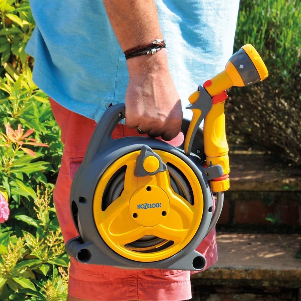 Slangwagen met slang - Tuinslang set - Tuin water geven - Compleet met toebehoren - 10 meter - Groen – foto 4