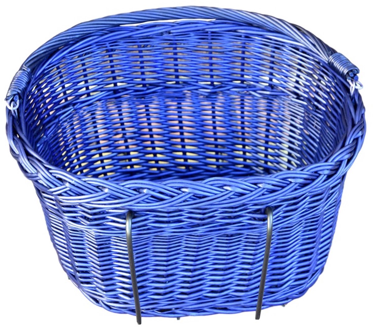 Grote Blauwe Riet Fietsmand voor Stuur - Ideaal voor Boodschappen & Huisdieren