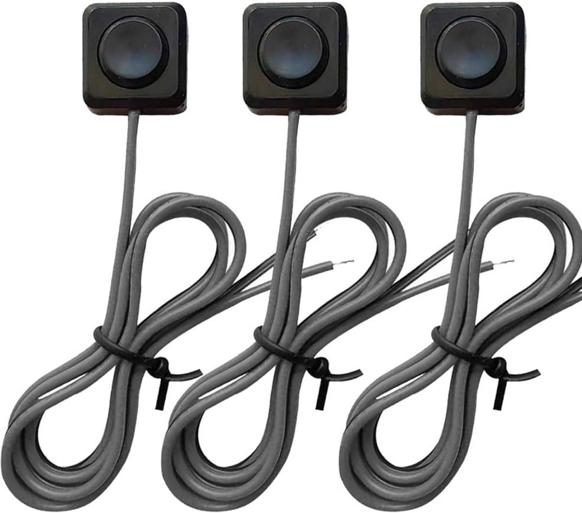 3stuks pasta Momentary Drukknop Schakelaar 12V 24V,100cm Voorgemonteerde Oppervlak gemonteerde Momentary Drukknop Schakelaar met Afdekking, Dubbelzijdige tape Geen Boren Vereist