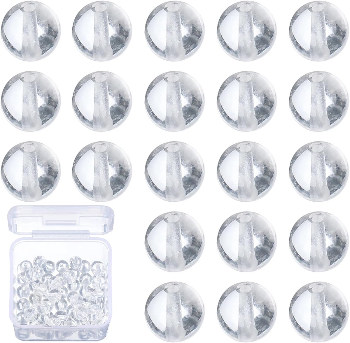 Kralen, 4 mm transparante kristallen kralen voor het maken van sieraden armband ketting oorbellen edelsteen ronde losse kralen doe-het-zelf geschenken voor vrouwen