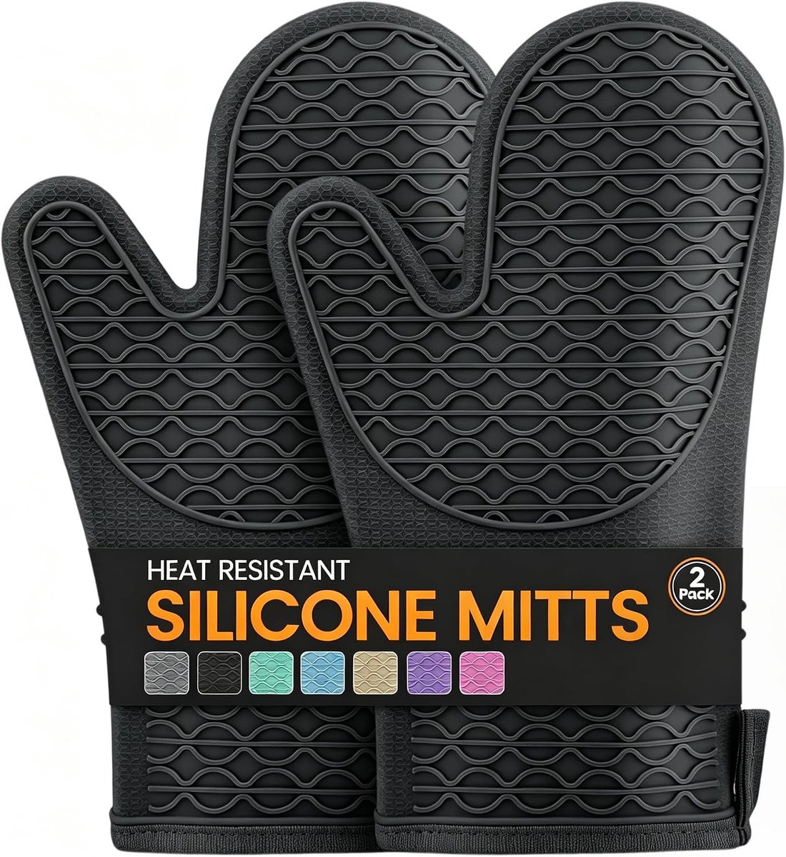 Ovenhandschoenen hittebestendig - siliconen met antislip - zachte voering - ideaal voor koken - SnelShoppen