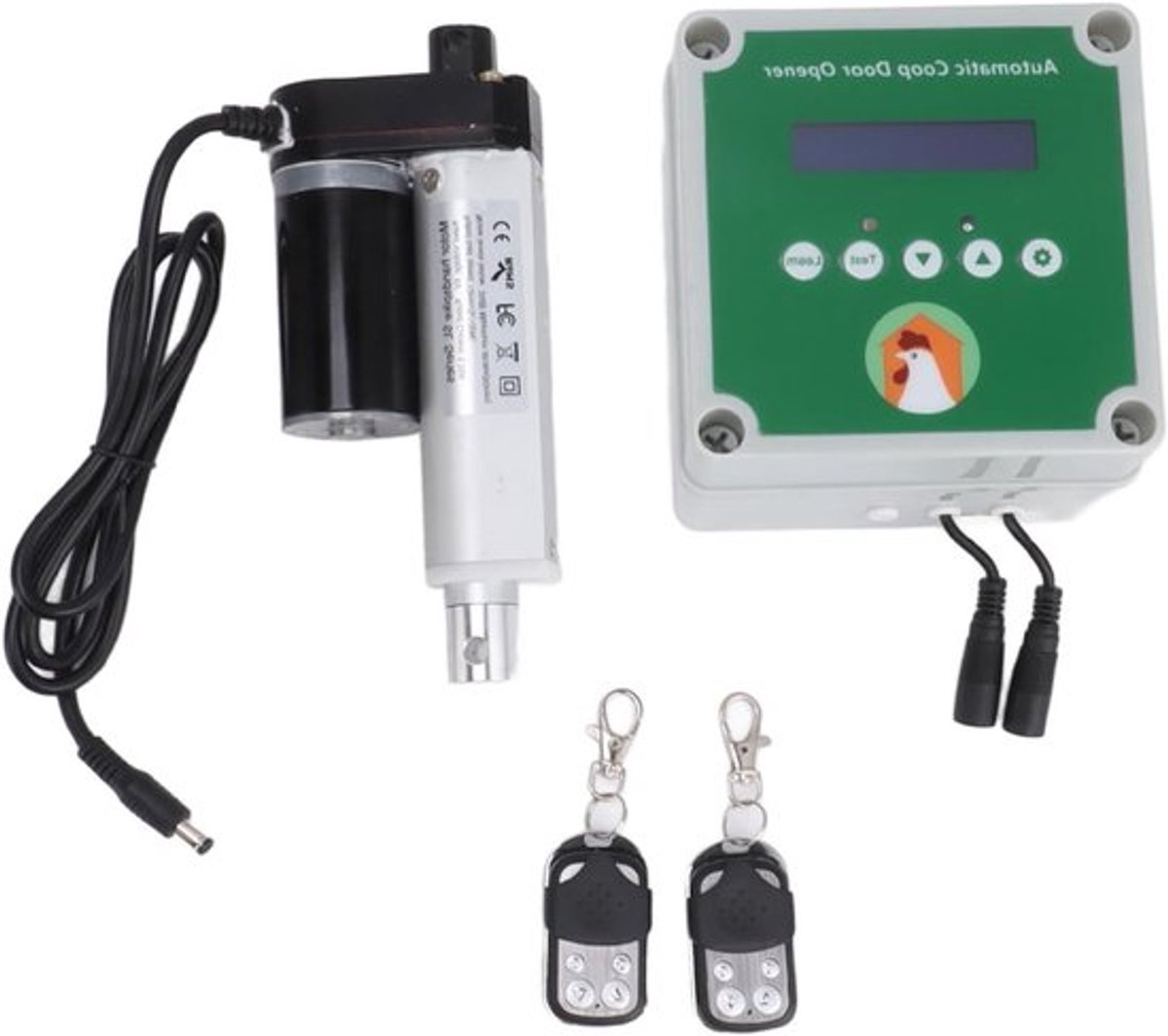 Automatische deuropener voor kippenhok met programmeerbare lichtsensor, afstandsbediening en 100-240V voeding voor boerderijen