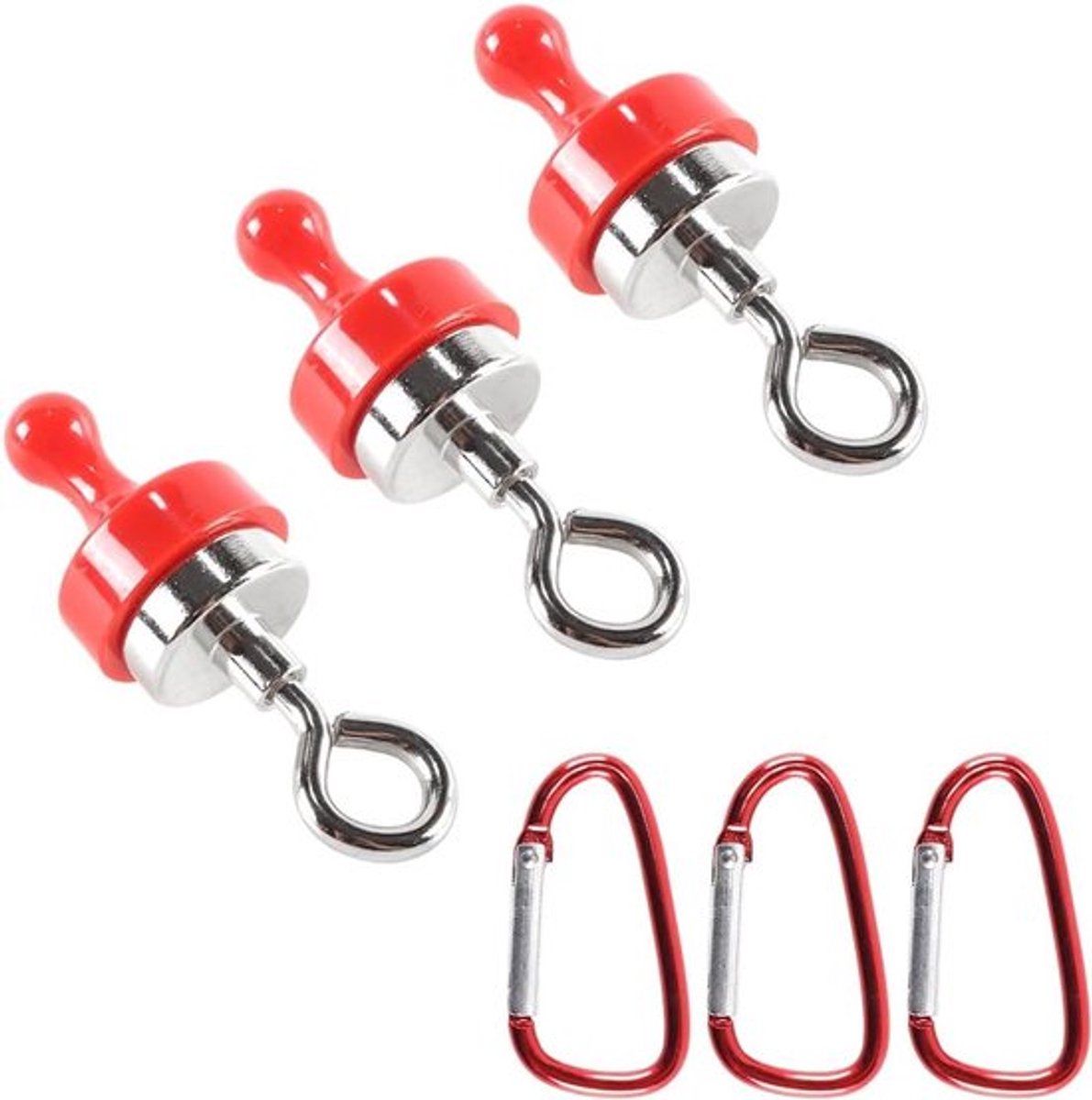 Robuuste magnetische haken - Multifunctionele hangers - Zwart - Luifel - Garage en tent - Geschikt voor buiten gebruik 3-delige robuuste magnetische haken – Multifunctionele hangers voor luifel, cruiseschip, keuken, garage en kampeertent.