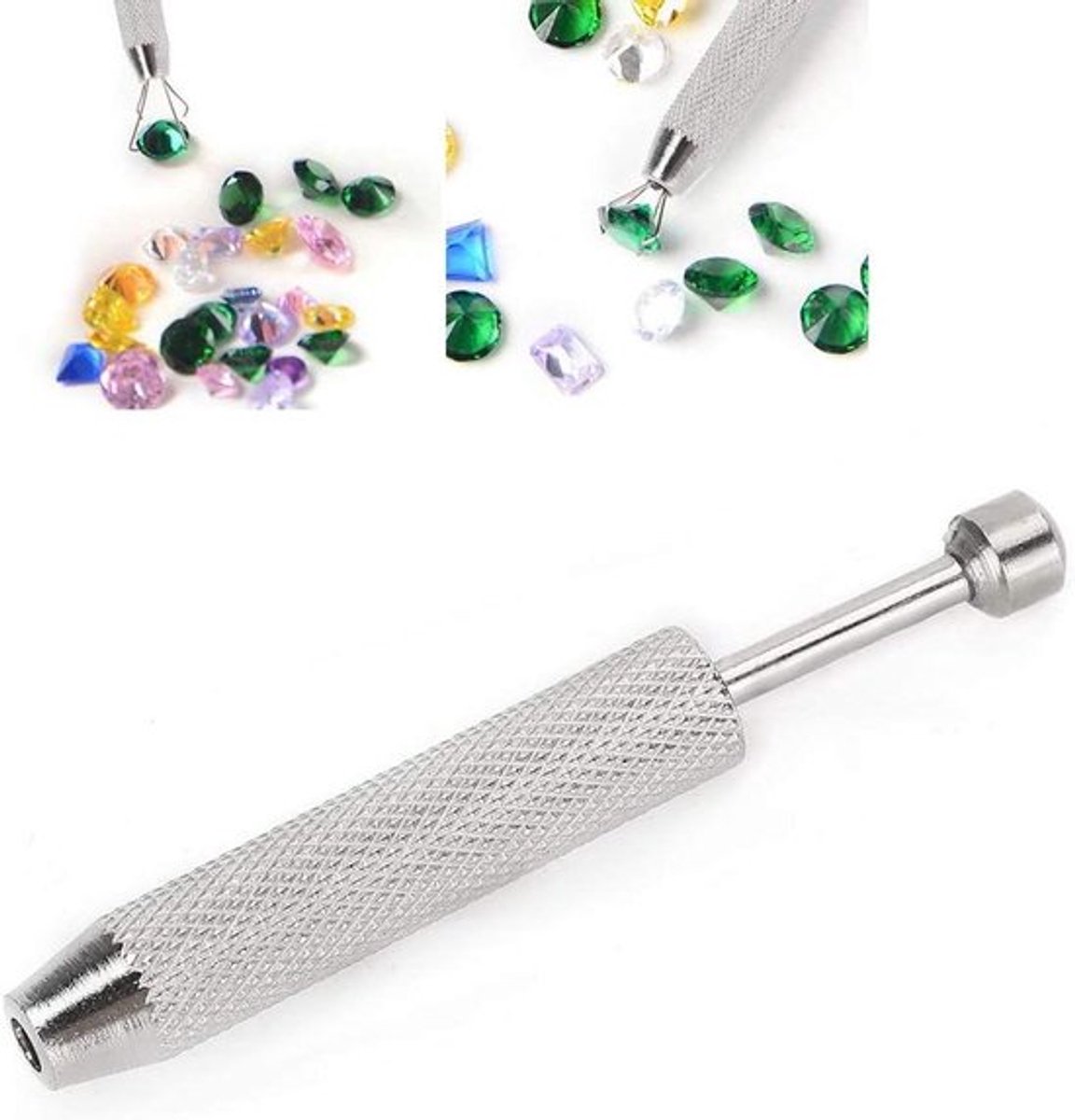 Sieradenpincet - Edelsteeninstelling - Diamantgrijper met Klauwen - Tandhouder - Ophaalgereedschap - Piercingpincet - Geschikt voor Ambachtelijke Sieraden - Zwart - Precisie Tool met Fijne Punt - Roestvrij Staal Vervaardigd