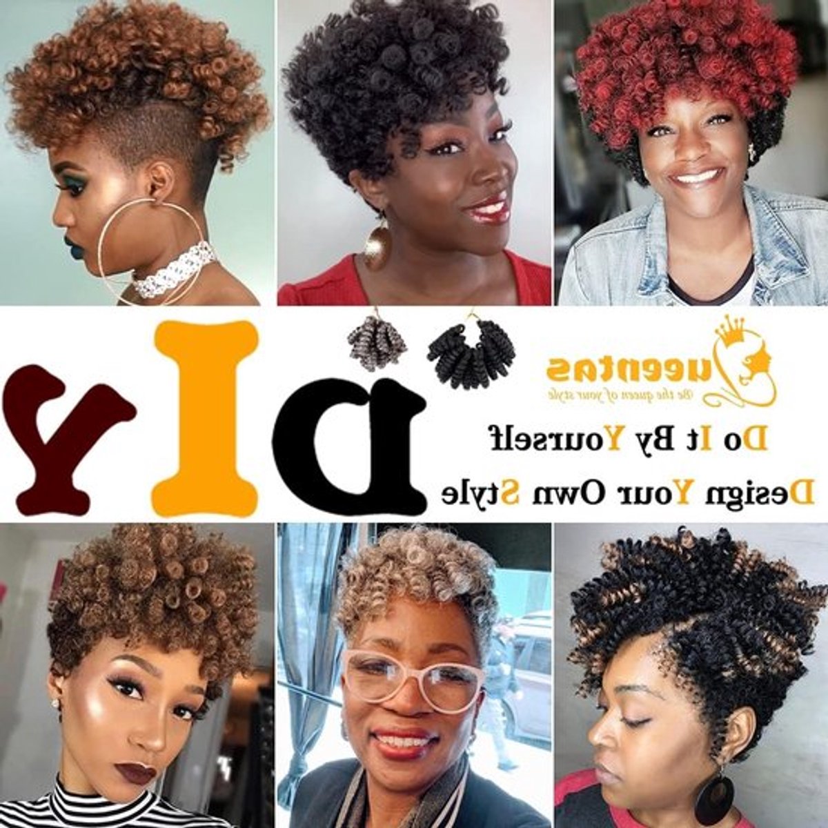 5 Stuks Passion Twist Haar Curly Crochet Haar met Jamaican Bounce en Kanekalon - Krullen voor Vlechten en Haarextensions (6mm Zwart tot Bruin)