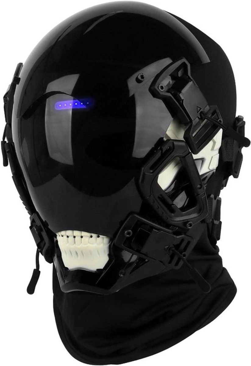 Masker met doodshoofd en led-lampjes voor heren - Halloween, cosplay, party