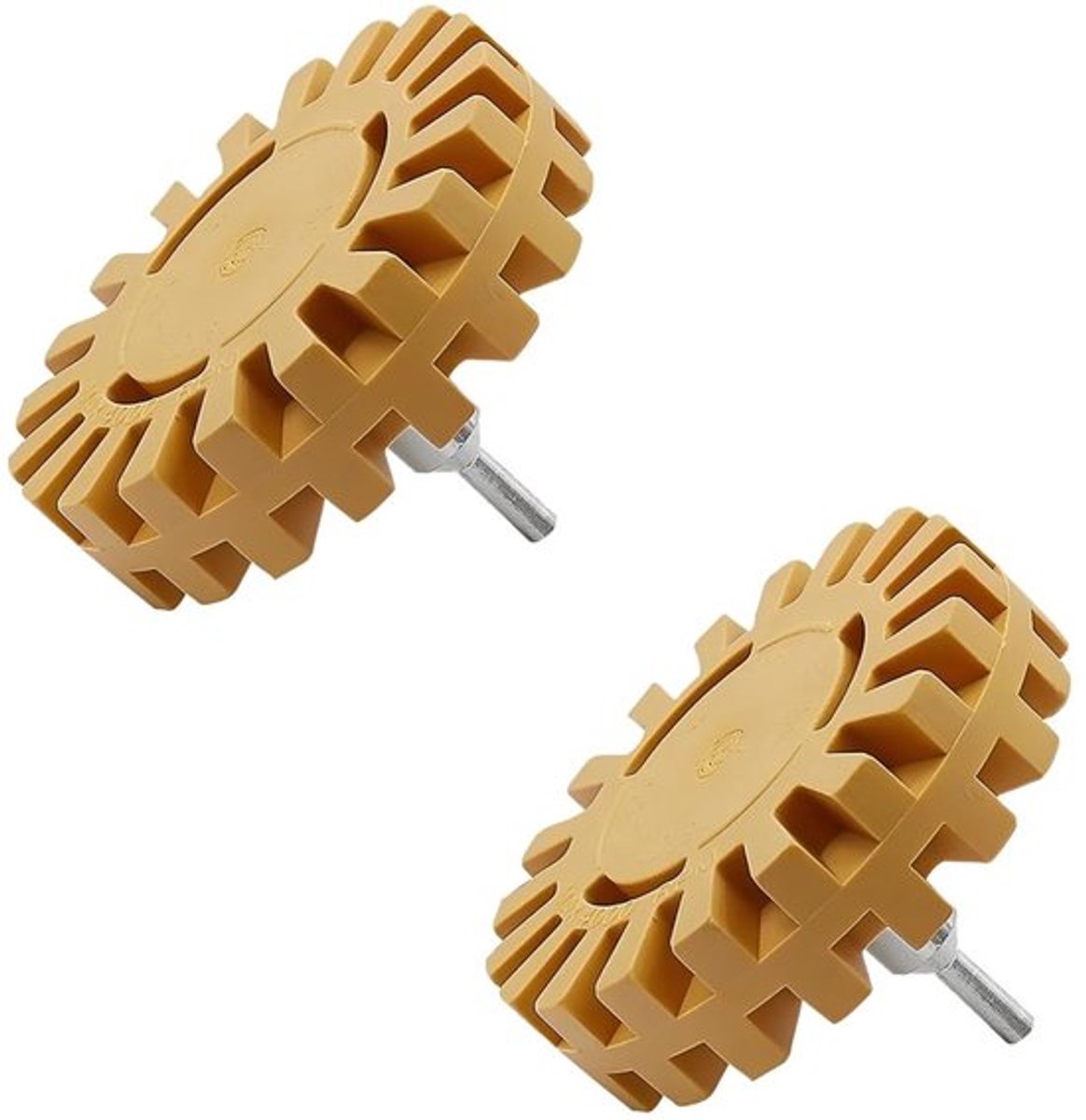 Radieergummi Sticker Verwijderaar - Folieradierder met Booradapter - 2 stuks - Rubber Radieerschijven - Voor het Verwijderen van Stickers...