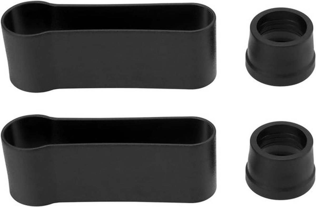 Trekkingstokkenhouder - Accessoireset - Geschikt voor opvouwbare wandelstokken - Plastic beugel 9 x 3 cm + rubberen ring bovenste gat 2,2 cm onderste gat 2,5 cm