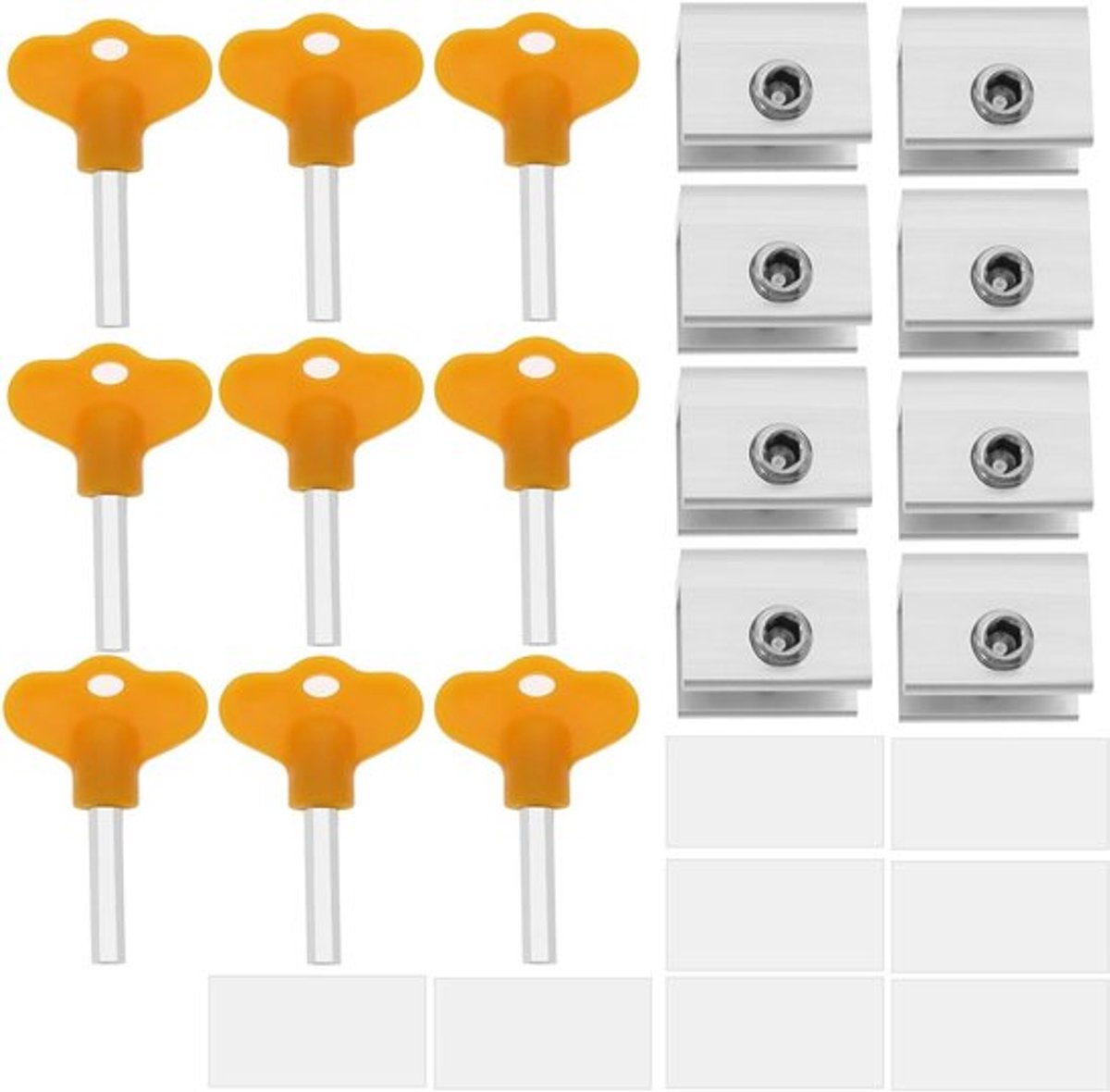 Raamsloten - Stopper slot - Enkel gat - Metaal en kunststof - Duurzaam - Horizontale en verticale schuifdeuren - 8 stuks - Geschikt voor raamsloten - Zwart/Paars deltahaken om de emphase te leggen.