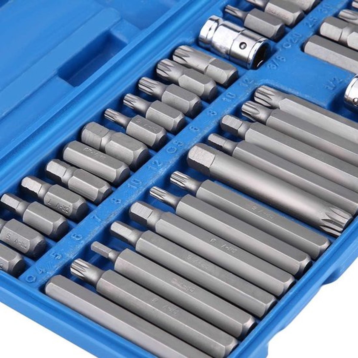 40-delige Inbus, Torx en Spline bit dopsleutelset in opbergkoffer - 1/2-inch-3/8-inch aandrijving