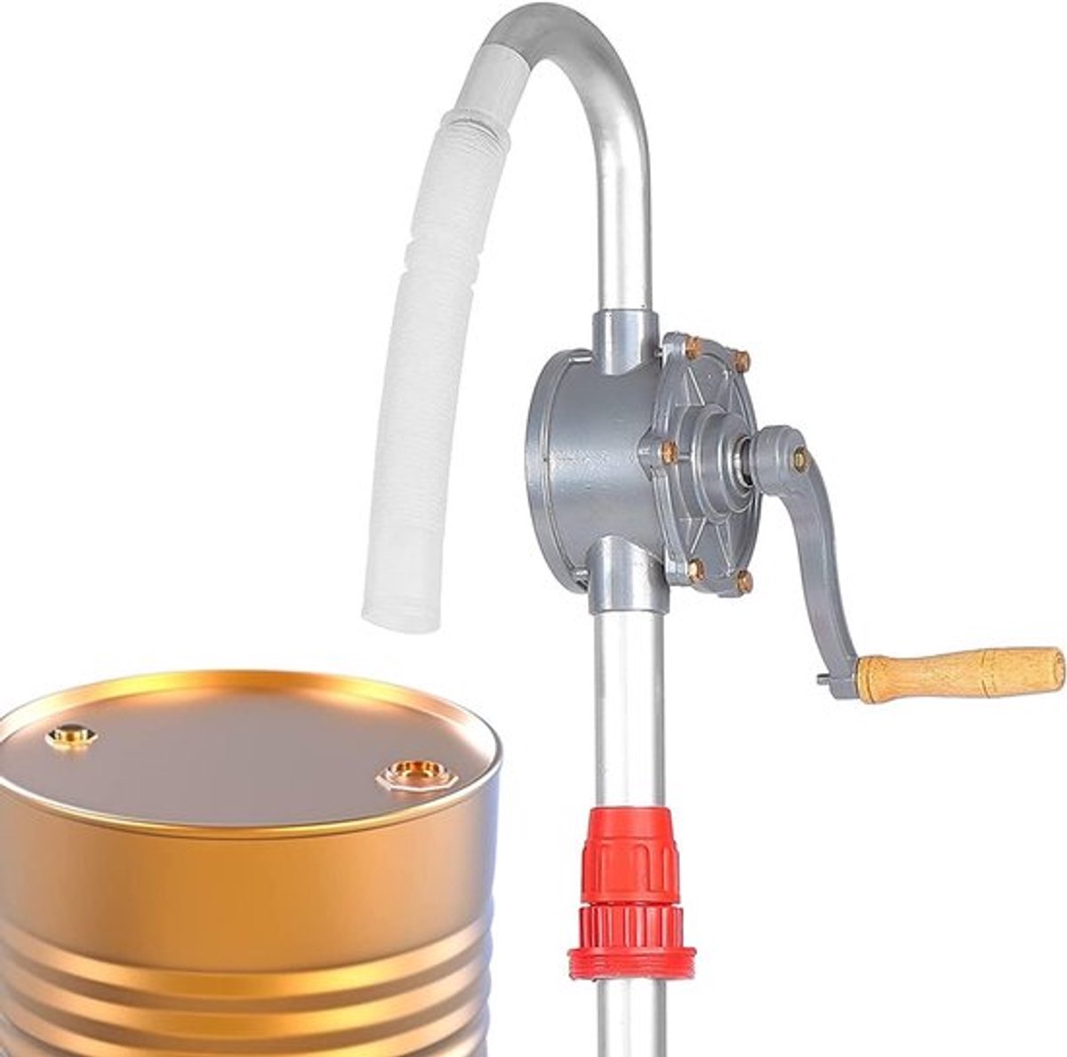 Handmatige Oliepomp van Aluminium met Draaikruk, Brandstofpomp voor Garage en Tank, 29 l/min, Ideaal voor Diesel en Benzine