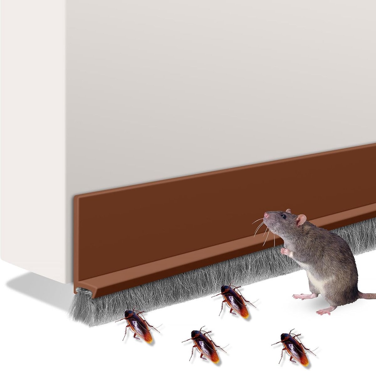 2 stuks, 1 m tochtstopper voor deuren, siliconen, zelfklevende deurborstelafdichting, wind- en insectenbestendig, tochtstopper voor schuifdeuren en ramen (bruin)