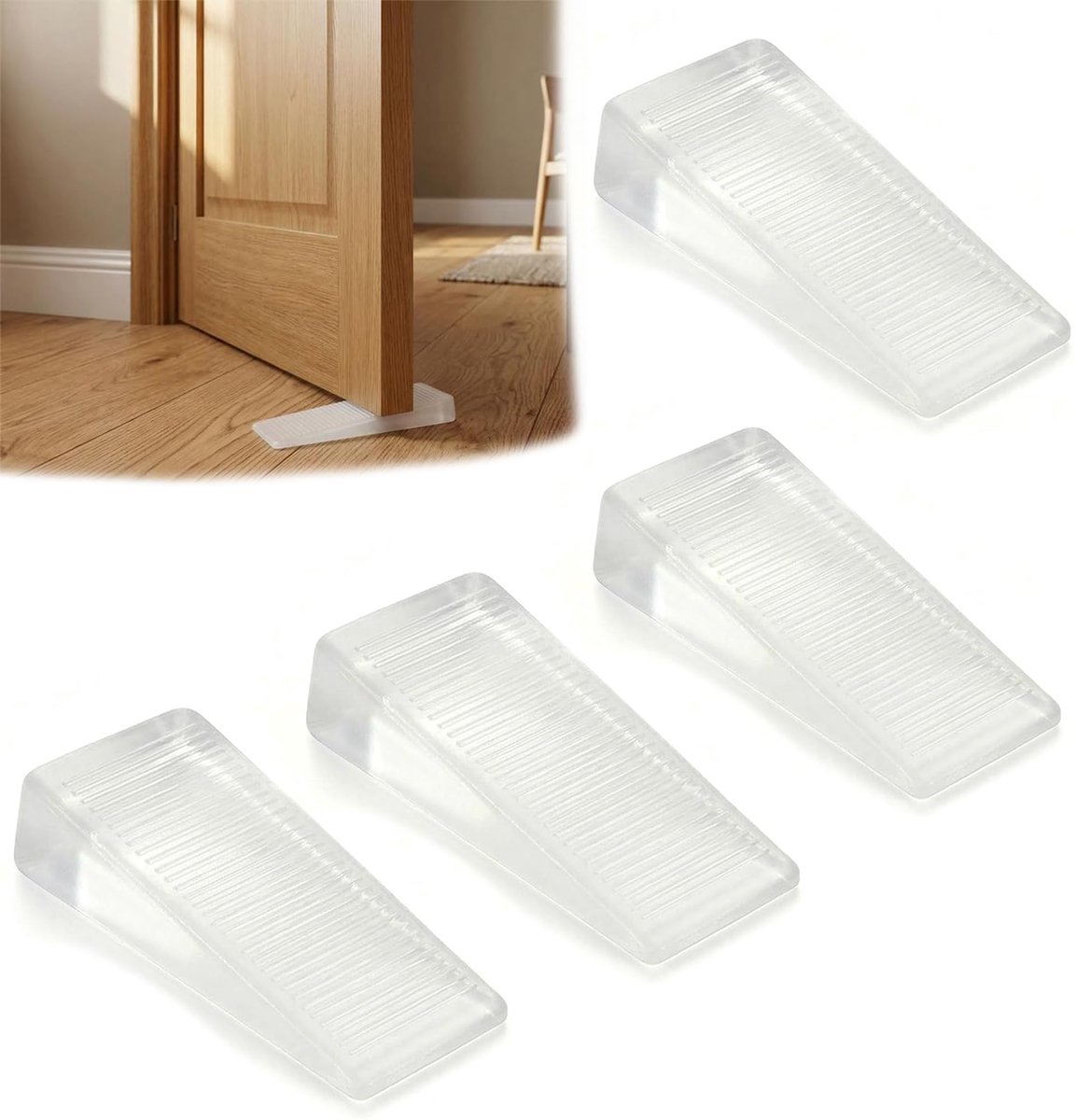 Deurstoppers wig, 4,8 x 2,8 x 1 cm antislip deurwig, robuuste deurstop voor thuis en kantoor, ideaal voor het beveiligen van deuren, ramen en nivellering van