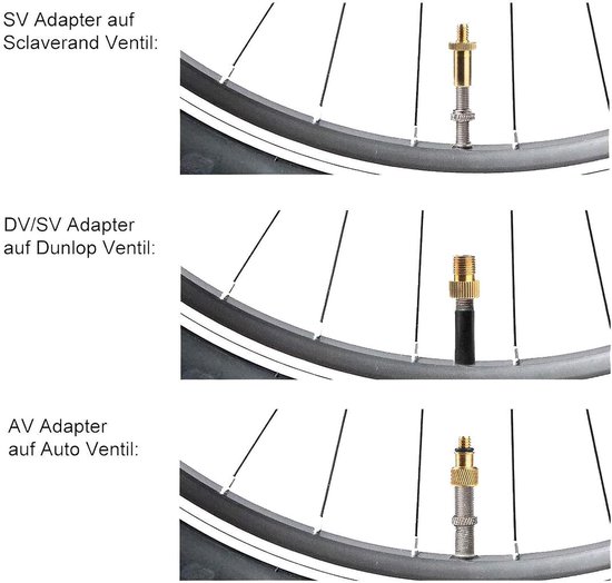 Allecto Plus - 16-delige set voor balpomp en fietsventieladapter, met DV/AV/SV - Handig voor fietsbanden oppompen. — afbeelding 4