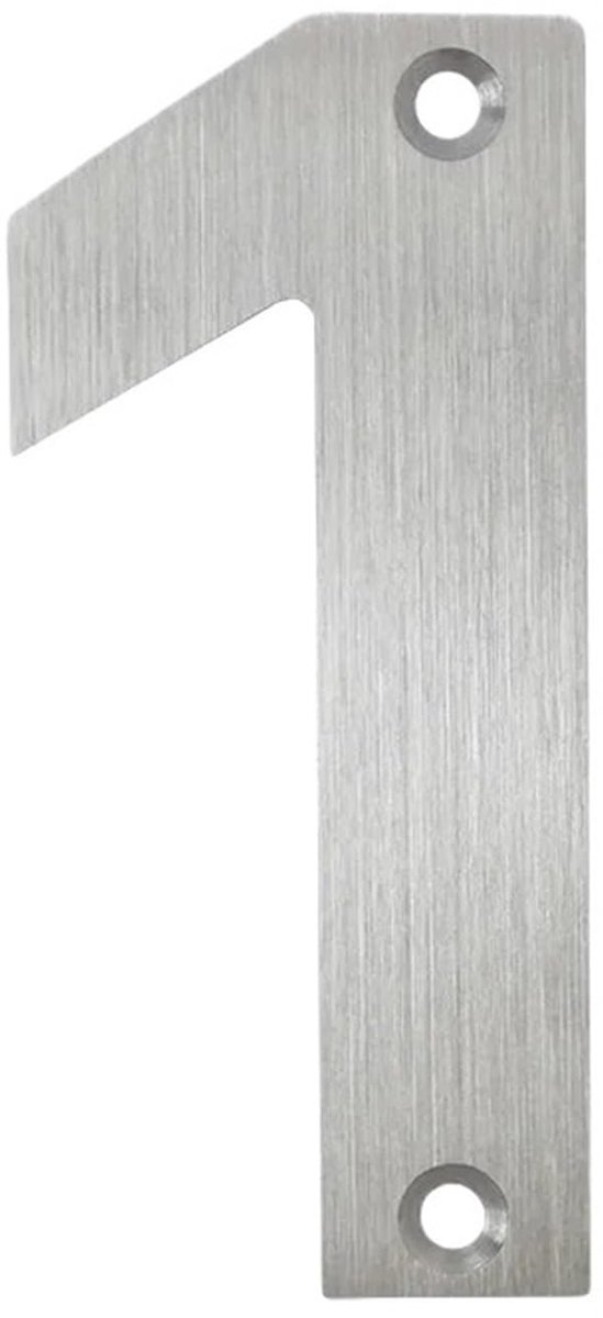 1 St 4 Inch/10.16 Cm Rvs Huisnummer Geborsteld Zilver Cijfers Adres Teken 0-9 Letters Digitale Metalen Tag(1)