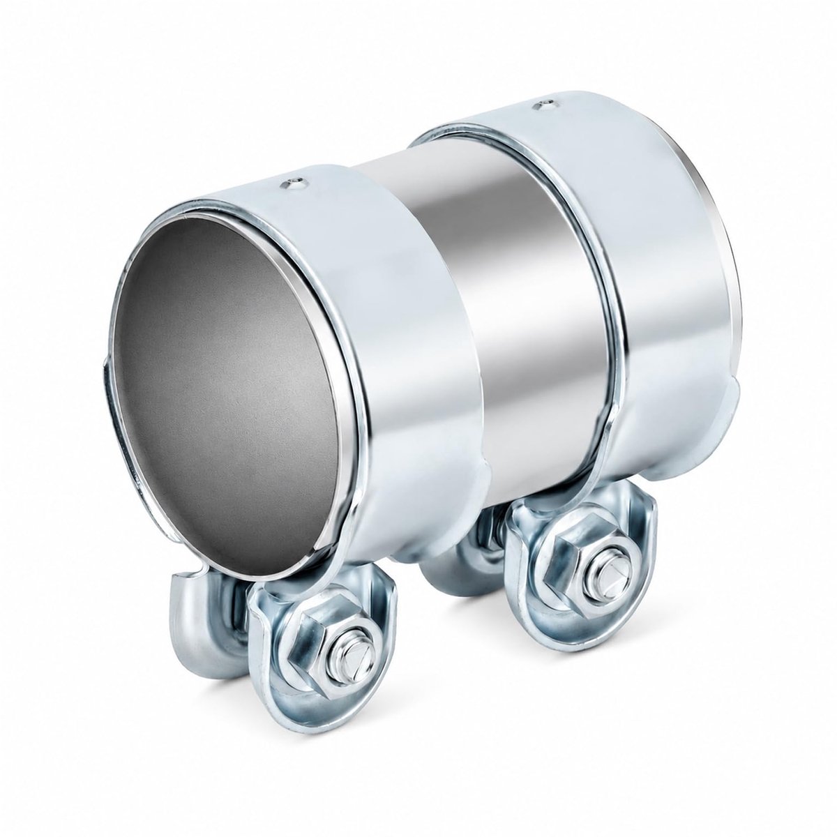 60 mm, universele uitlaatklembuisconnector | roestvrijstalen uitlaatbuisconnector, Ø60 mm/L: 95 mm dubbele klem uitlaatbuisklem auto-uitlaatdemper