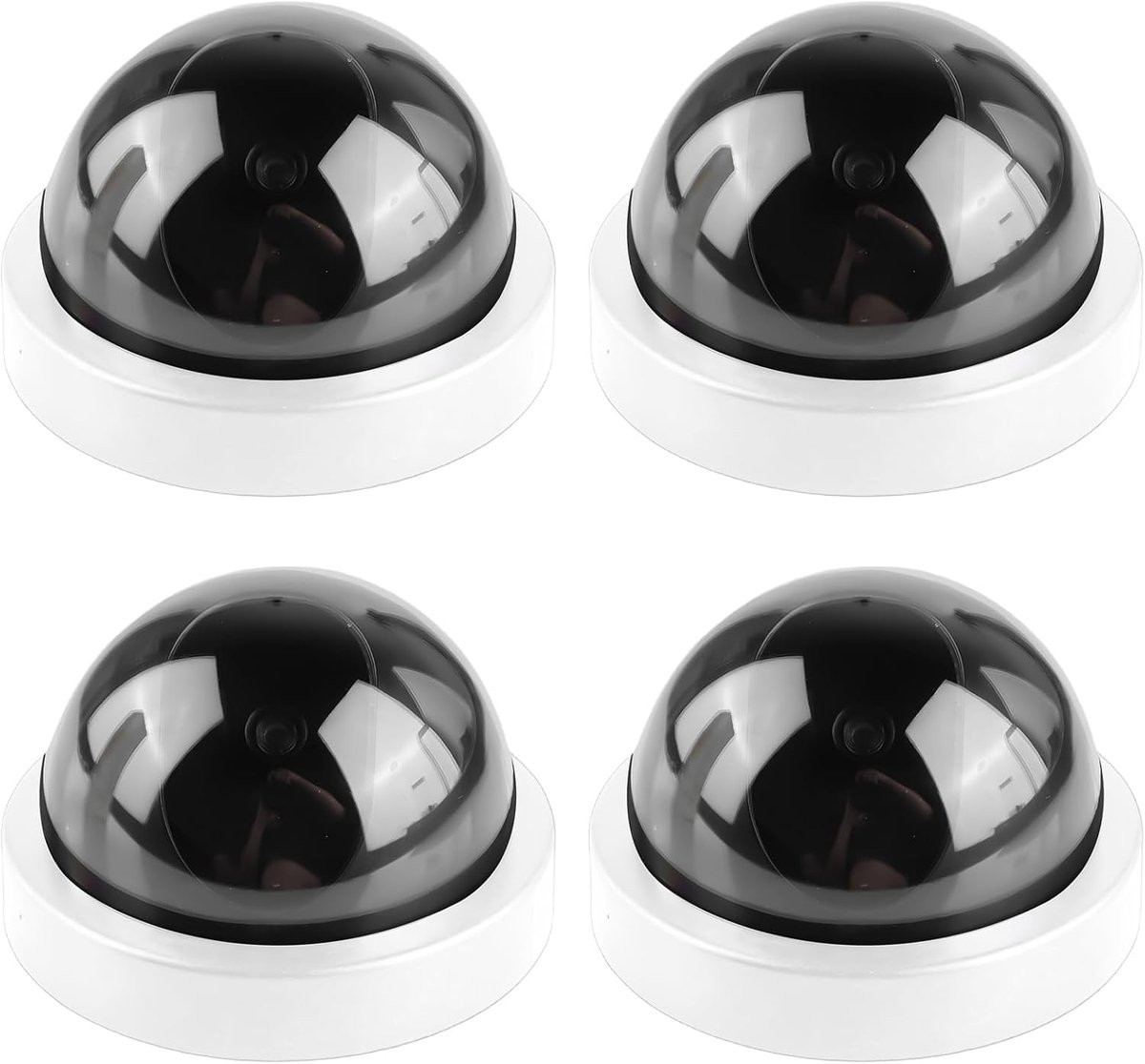 4 stuks dummy camera met rood knipperende led, bedrieglijk echte fake beveiligingscamera, dummy bewakingscamera, nepcamera voor thuis en op kantoor (wit)