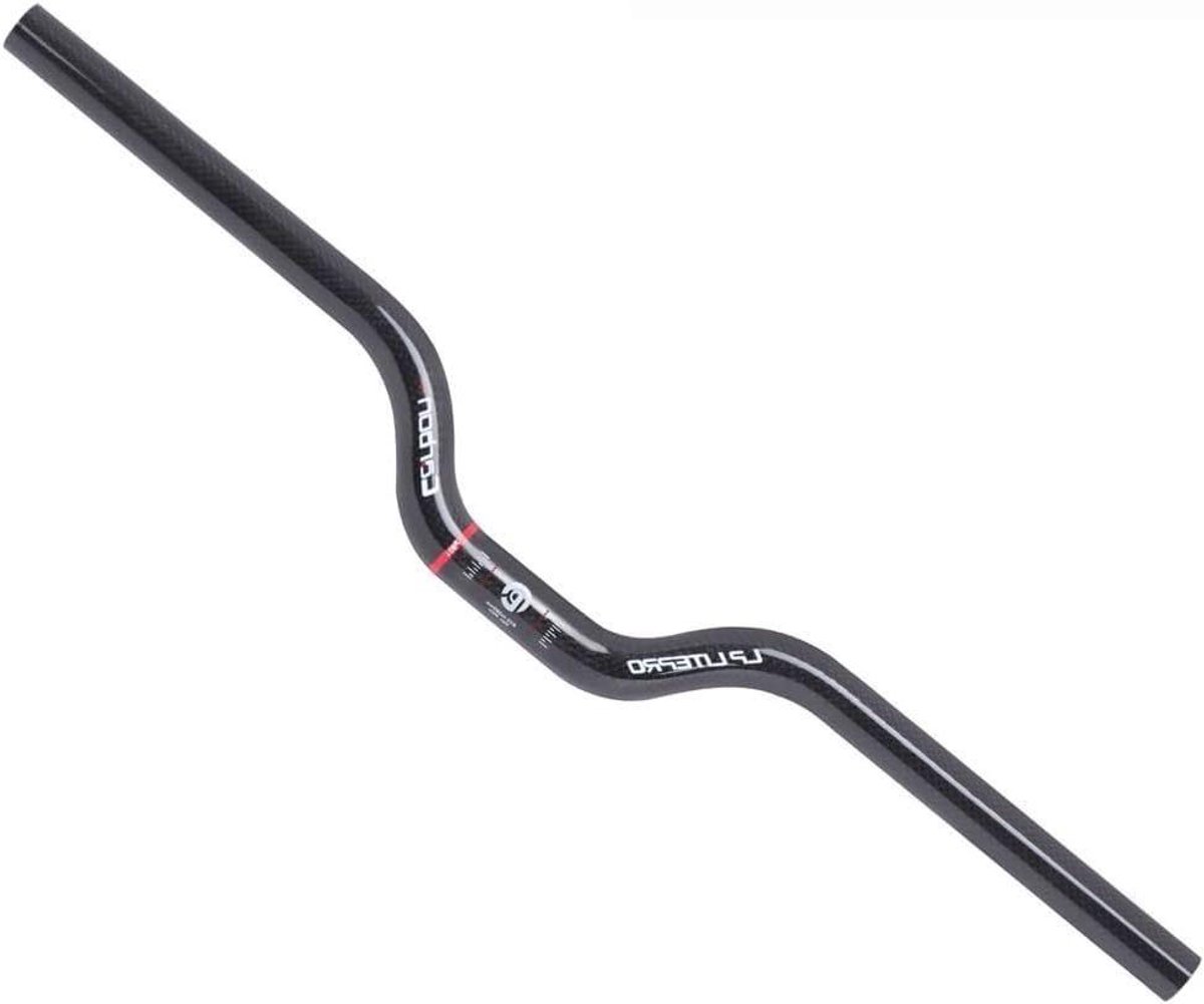 Vouwfietsstuur Koolstofvezel - BMX Stuur Lichtgewicht - Fietsen Comfortabel - 50 mm Rise - 580 mm - Glans Zwart
