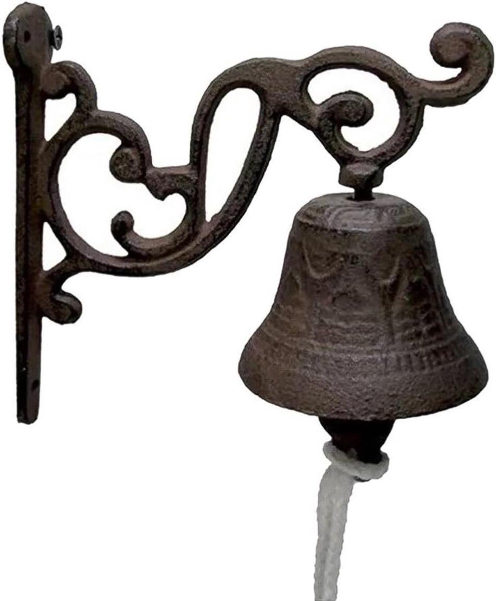 Gietijzeren Deurbel - Antieke Bel - Voordeur Decoratie - Luid Geluid - 18.9 x 17.6 cm - Bruin