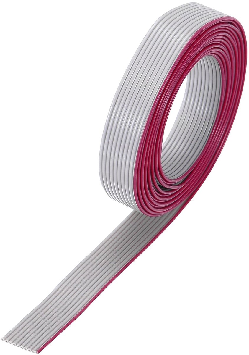 26AWG IDC draad lintkabel 2 m lengte 1,27 mm pitch 10 pin grijs voor JTAG/ISP verbinding