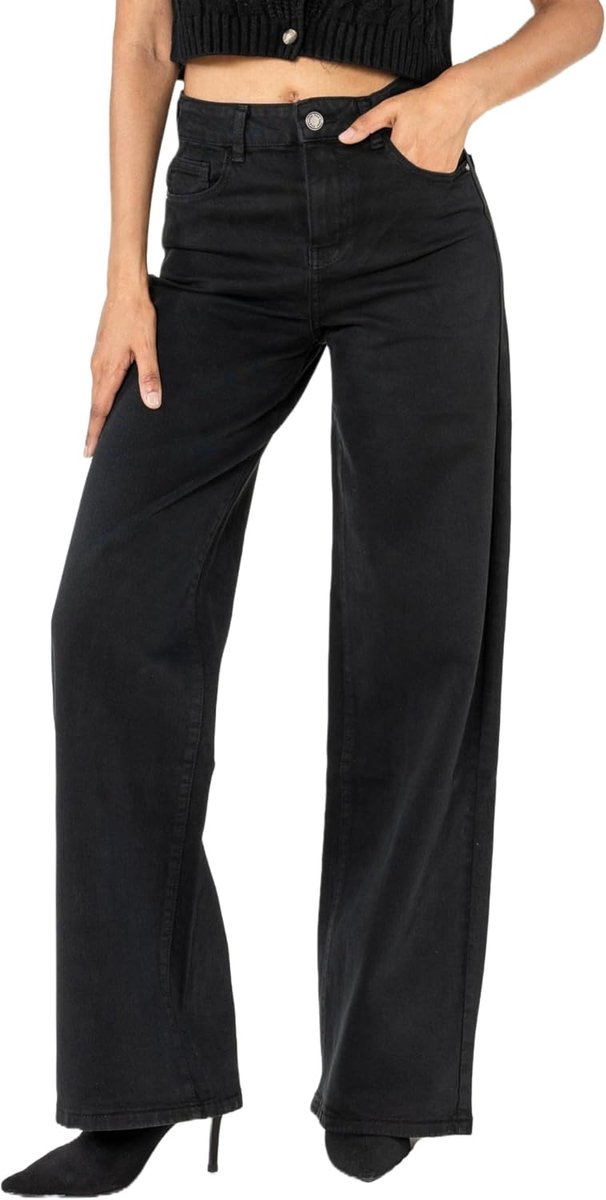 Jeans Wide-Leg Flared Stretch Jeans Broek Used Look